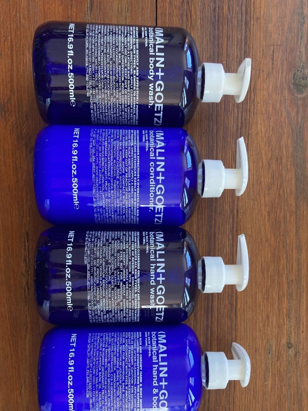 Set of 5 MALIN + GOETZ Botanical Series - 5 x 16.9 fl. oz. bottles NEW